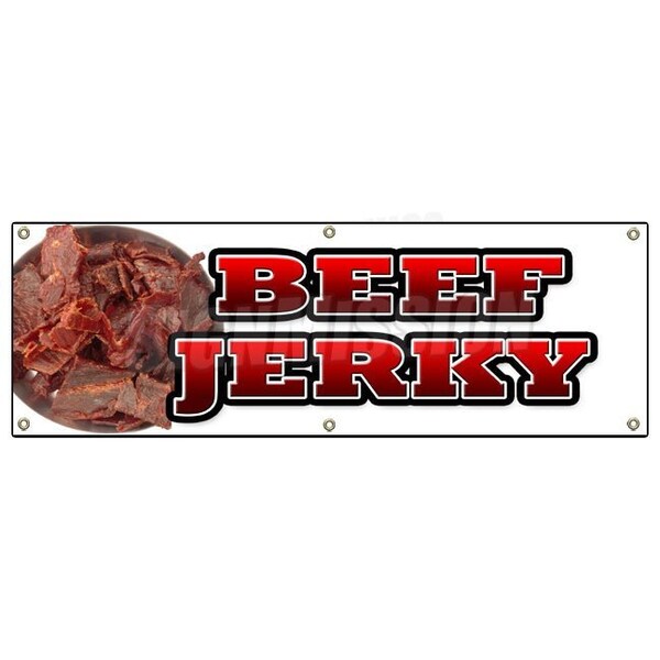BEEF JERKY BANNER SIGN meat dried spices dehydrated salted smoked